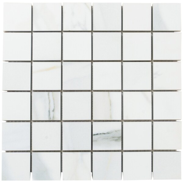 Apollo Tile Splendor 11.81in x 11.81in Matte White Porcelain Mosaic Wall and Floor Tile 10.76 sqft/case, 11PK IMP88CALMOSA - main